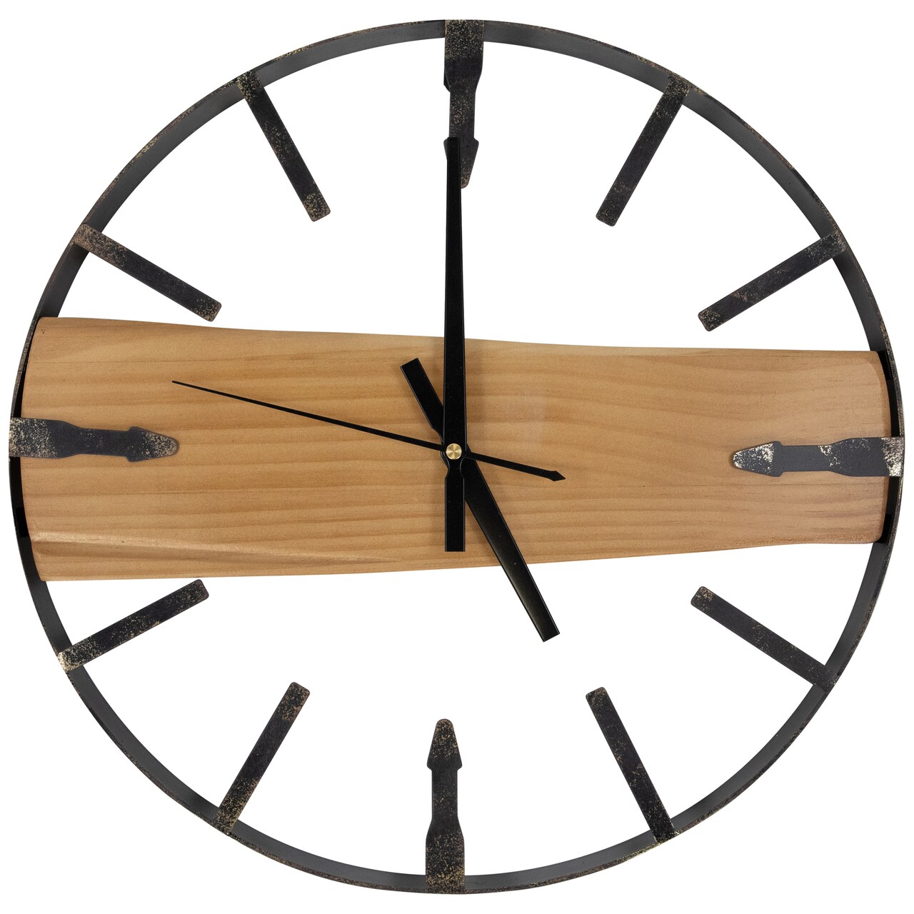 Northlight Rustic Metal Frame Wall Clock -15.75" - Black